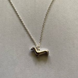 Silver -Tone Necklace with Dachshund Pendant